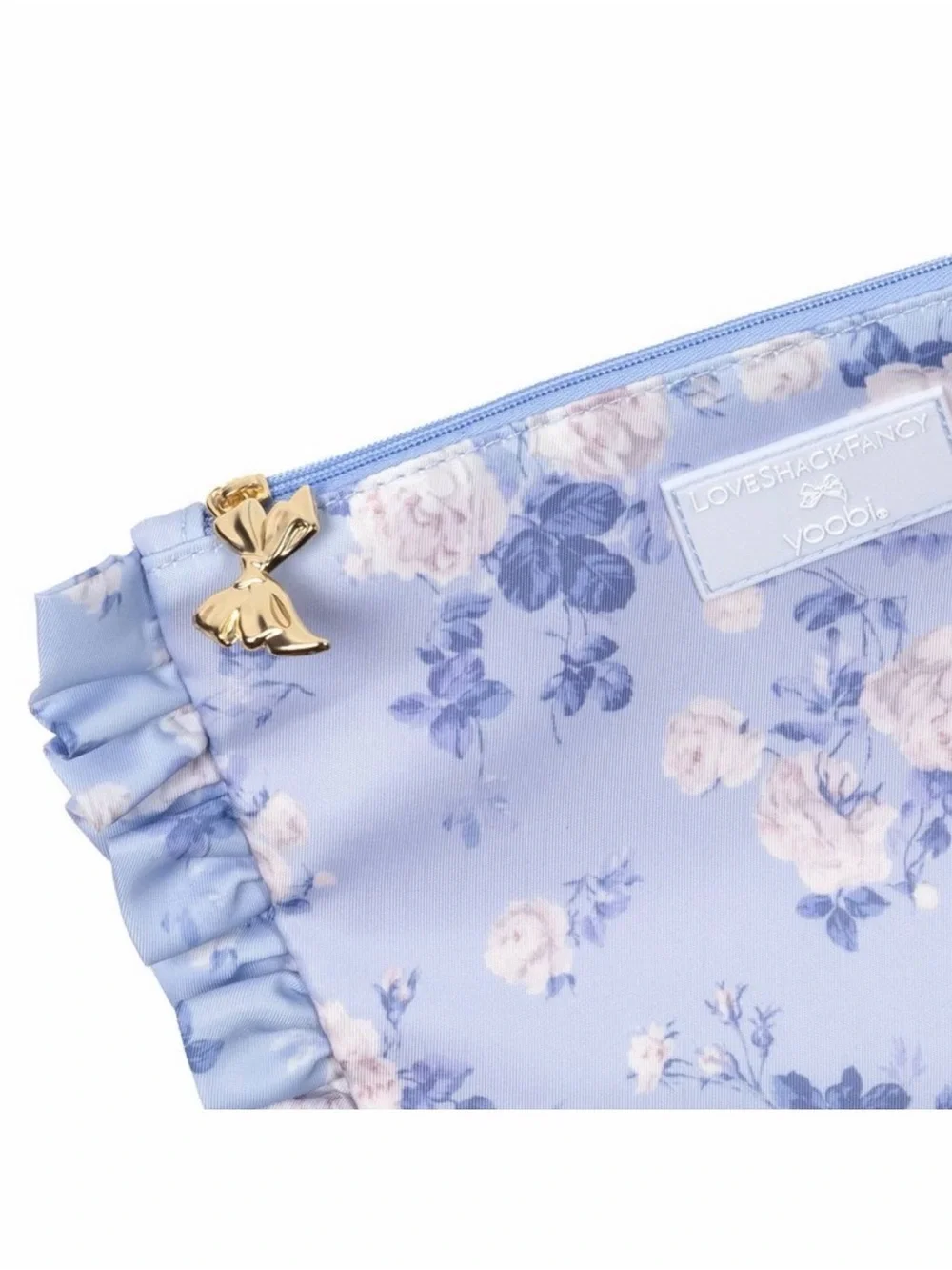 LoveShackFancy x Target whisper blue ruffle accessory pouch